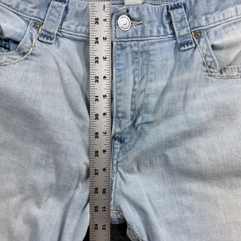 True Religion Ricky Relaxed Straight Light Wash Blue Denim Jeans Mens Size 42